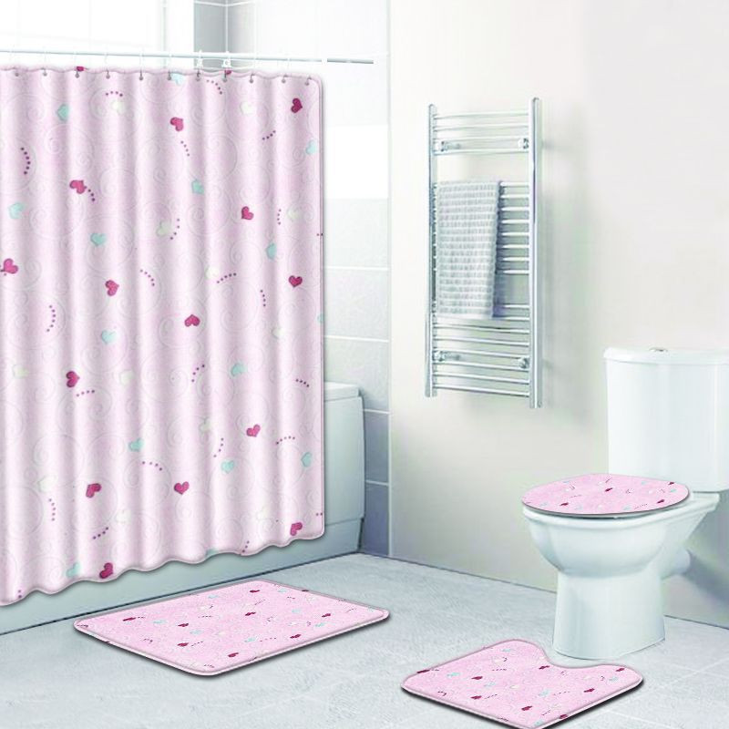 Zeegle dušas aizkaru komplekts ar vannas paklājiņu tualetes ieejas paklājiņš kājslauķis grīdas paklājs mazgājams kāju paklājiņš vannas istabas paklājs moderns paklājs