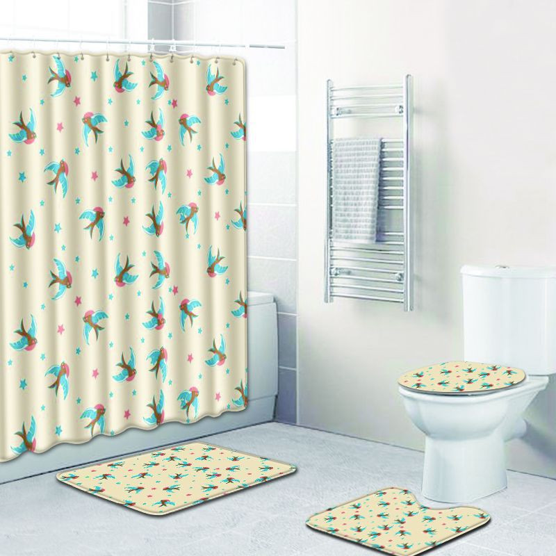 Zeegle dušas aizkaru komplekts ar vannas paklājiņu tualetes ieejas paklājiņš kājslauķis grīdas paklājs mazgājams kāju paklājiņš vannas istabas paklājs moderns paklājs