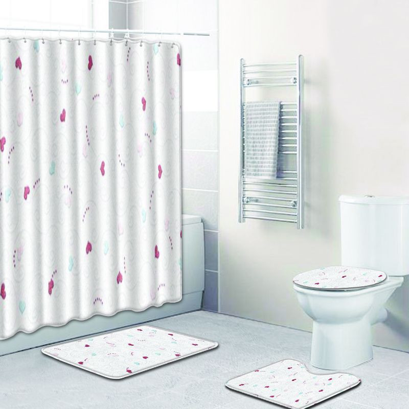 Zeegle dušas aizkaru komplekts ar vannas paklājiņu tualetes ieejas paklājiņš kājslauķis grīdas paklājs mazgājams kāju paklājiņš vannas istabas paklājs moderns paklājs