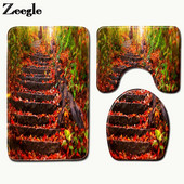 3gab Vannas istabas vannas paklājiņa komplekts mājas dekors tualetes dušas paklājs Memory Foam tualetes sēdekļa pārklāja paklājs Neslīdošs grīdas paklājs vannas paklāji