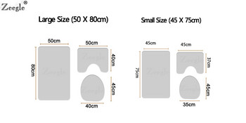3 бр. Комплект подложки за баня за домашен декор Тоалетна душ Килим Мемори пяна Покривало за тоалетна седалка Подложка Нехлъзгаща се Подложка Килимчета за баня
