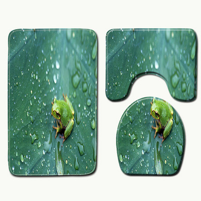 3gab Vannas istabas vannas paklājiņa komplekts mājas dekors tualetes dušas paklājs Memory Foam tualetes sēdekļa pārklāja paklājs Neslīdošs grīdas paklājs vannas paklāji