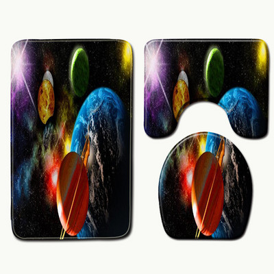 3gab Vannas istabas vannas paklājiņa komplekts mājas dekors tualetes dušas paklājs Memory Foam tualetes sēdekļa pārklāja paklājs Neslīdošs grīdas paklājs vannas paklāji