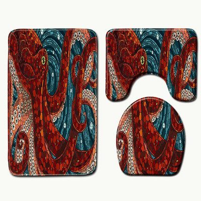 3gab Vannas istabas vannas paklājiņa komplekts mājas dekors tualetes dušas paklājs Memory Foam tualetes sēdekļa pārklāja paklājs Neslīdošs grīdas paklājs vannas paklāji