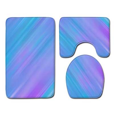 Gradient Style tualetes paklājiņš vannas istabā HomeDecor vannas paklājiņa komplekts tualetes sēdekļa spilvenam, ūdensnecaurlaidīgs, neslīdošs pēdu paklāja komplekts