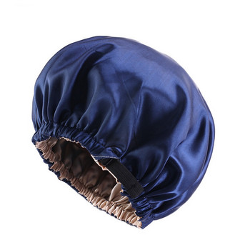 2021 Гореща разпродажба Мека шапка за душ Двустранен слой Сатенена копринена нощна шапка за жени