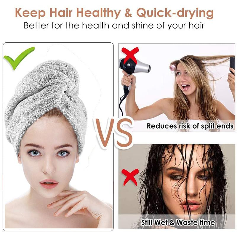 Jauna meiteņu matu žāvēšanas cepure Ātri žūstoša matu dvieļu cepure cepure vannas cepure Mikrošķiedras cietā dvieļu vāciņš Super Absorption Turban Hair Dry Cepure