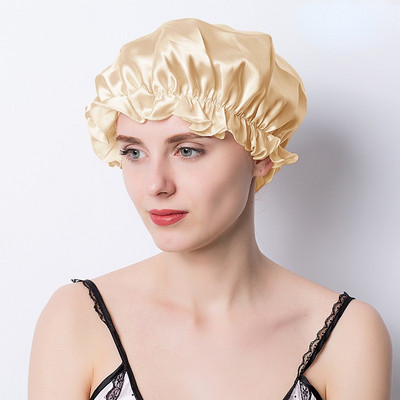 Didelė 100 šilko miegui skirta kepuraitė moterims Plaukų gaubtai galvos apdangalas nuo plaukų slinkimo kepurės Prabangios šilko kepuraitės naktinės plaukų apvyniojimo šilkmedžio šilkas