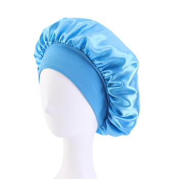 Νέο 1 τμχ γυναικείο σκουφάκι μπάνιου Σατέν μονόχρωμο καπέλο ελαστικό καπέλο μαλλιών για καθημερινή χρήση και ομορφιά