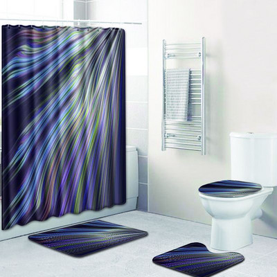 Zeegle ūdensizturīgs vannas aizkaru aizkars jauks vannas paklājiņa komplekts poliestera tualetes grīdas paklājs Pretslīdošs kāju paklājs vannas istabas aksesuāri