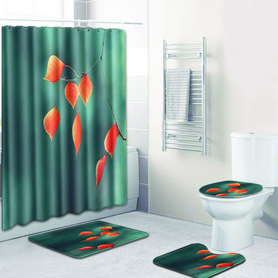 Zeegle ūdensizturīgs vannas aizkaru aizkars jauks vannas paklājiņa komplekts poliestera tualetes grīdas paklājs Pretslīdošs kāju paklājs vannas istabas aksesuāri