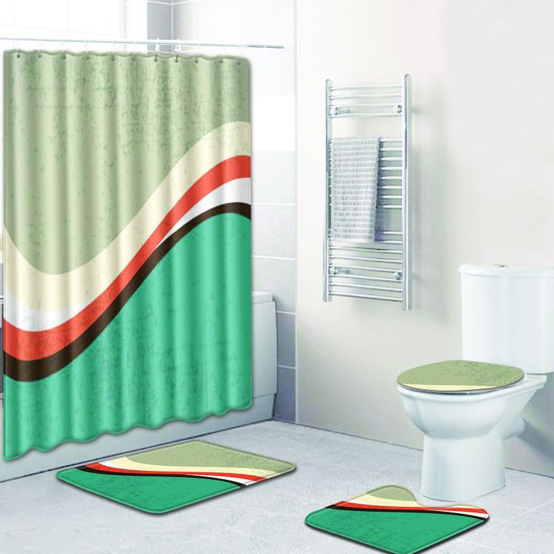 Zeegle ūdensizturīgs vannas aizkaru aizkars jauks vannas paklājiņa komplekts poliestera tualetes grīdas paklājs Pretslīdošs kāju paklājs vannas istabas aksesuāri