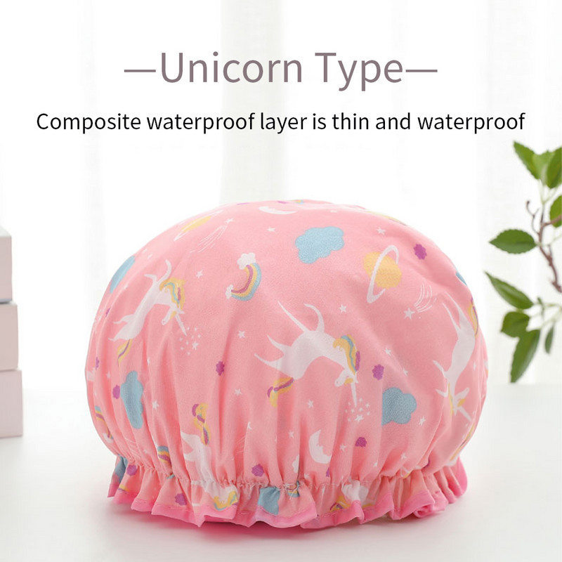 Divslāņu dušas vāciņš ūdensnecaurlaidīgs pieaugušo sieviešu dušas vannas vannas vāciņš šampūns vāciņš jauks nosūcējs virtuves sieviešu eļļas dūmu necaurlaidīgs vāciņš