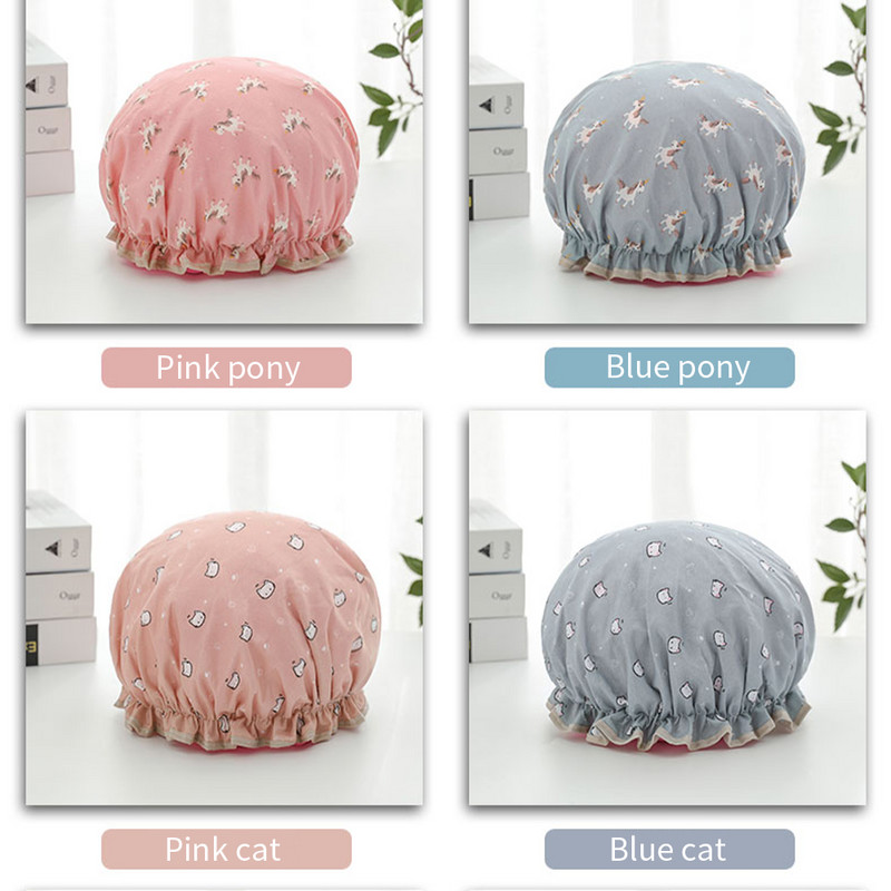 Divslāņu dušas vāciņš ūdensnecaurlaidīgs pieaugušo sieviešu dušas vannas vannas vāciņš šampūns vāciņš jauks nosūcējs virtuves sieviešu eļļas dūmu necaurlaidīgs vāciņš