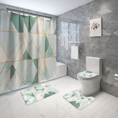 Zeegle poliestera ūdensnecaurlaidīgs dušas aizkaru un vannas paklājiņu komplekts, absorbējošs tualetes paklājiņš Neslīdošs grīdas paklājs Vannas istabas paklāja paklājs