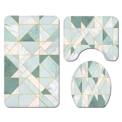 Zeegle poliestera ūdensnecaurlaidīgs dušas aizkaru un vannas paklājiņu komplekts, absorbējošs tualetes paklājiņš Neslīdošs grīdas paklājs Vannas istabas paklāja paklājs