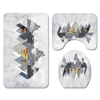 Zeegle poliestera ūdensnecaurlaidīgs dušas aizkaru un vannas paklājiņu komplekts, absorbējošs tualetes paklājiņš Neslīdošs grīdas paklājs Vannas istabas paklāja paklājs