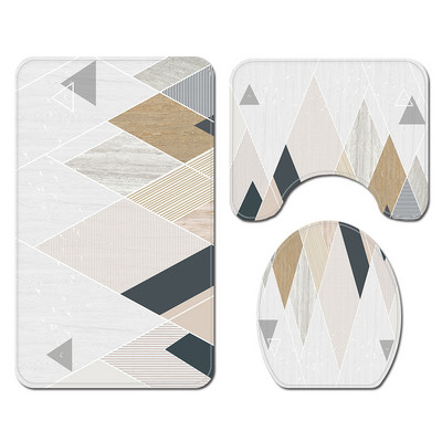 Zeegle poliestera ūdensnecaurlaidīgs dušas aizkaru un vannas paklājiņu komplekts, absorbējošs tualetes paklājiņš Neslīdošs grīdas paklājs Vannas istabas paklāja paklājs