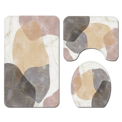 Zeegle poliestera ūdensnecaurlaidīgs dušas aizkaru un vannas paklājiņu komplekts, absorbējošs tualetes paklājiņš Neslīdošs grīdas paklājs Vannas istabas paklāja paklājs