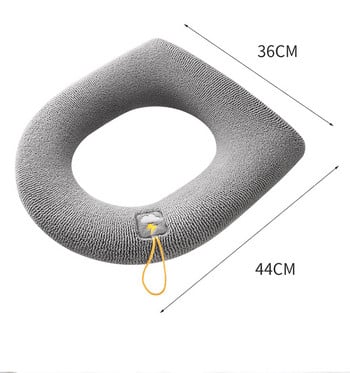 Зимно топло покривало за тоалетна седалка Closestool Mat 1 бр. Миещи се аксесоари за баня Плетиво Pure Color Мека O-образна подложка Покривало за биде