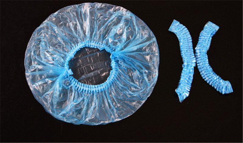 10 gab./maisiņi vienreizēja elastīga dušas cepure Vienreizējās lietošanas dušas cepures cepures peldcepures Hotel Clear Hair Salon Vannas istabas produkti Vannas vāciņš