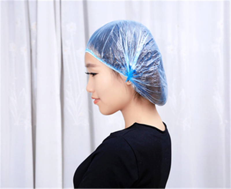 10 gab./maisiņi vienreizēja elastīga dušas cepure Vienreizējās lietošanas dušas cepures cepures peldcepures Hotel Clear Hair Salon Vannas istabas produkti Vannas vāciņš