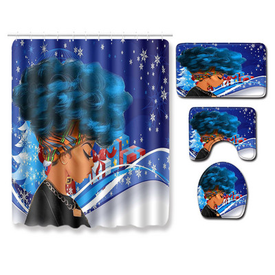 Zeegle Moderna prostirka za kupaonicu Kreativna prostirka za kupaonicu 4 komada WC kupaonska prostirka otporna na prašinu Poklopac za prostirku Poklopac za WC školjku Zavjesa za tuš kabinu