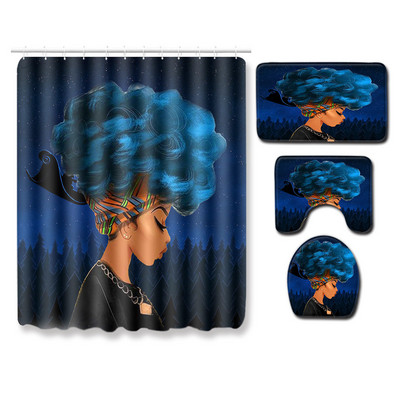 Zeegle Moderna prostirka za kupaonicu Kreativna prostirka za kupaonicu 4 komada WC kupaonska prostirka otporna na prašinu Poklopac za prostirku Poklopac za WC školjku Zavjesa za tuš kabinu