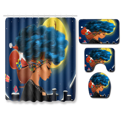 Zeegle Moderna prostirka za kupaonicu Kreativna prostirka za kupaonicu 4 komada WC kupaonska prostirka otporna na prašinu Poklopac za prostirku Poklopac za WC školjku Zavjesa za tuš kabinu