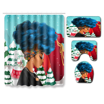 Zeegle Moderna prostirka za kupaonicu Kreativna prostirka za kupaonicu 4 komada WC kupaonska prostirka otporna na prašinu Poklopac za prostirku Poklopac za WC školjku Zavjesa za tuš kabinu