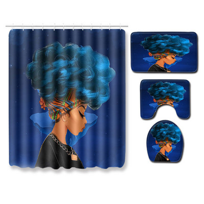 Zeegle Moderna prostirka za kupaonicu Kreativna prostirka za kupaonicu 4 komada WC kupaonska prostirka otporna na prašinu Poklopac za prostirku Poklopac za WC školjku Zavjesa za tuš kabinu