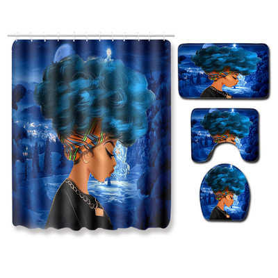 Zeegle Moderna prostirka za kupaonicu Kreativna prostirka za kupaonicu 4 komada WC kupaonska prostirka otporna na prašinu Poklopac za prostirku Poklopac za WC školjku Zavjesa za tuš kabinu