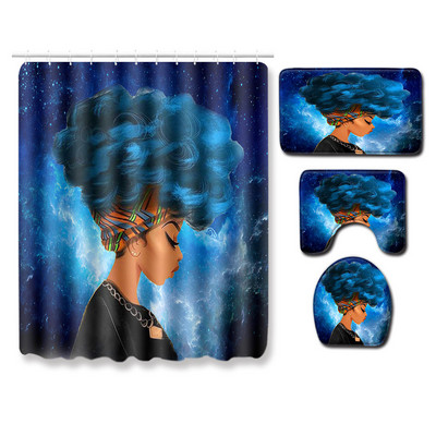 Zeegle Moderna prostirka za kupaonicu Kreativna prostirka za kupaonicu 4 komada WC kupaonska prostirka otporna na prašinu Poklopac za prostirku Poklopac za WC školjku Zavjesa za tuš kabinu