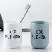 Simple Travel Nordic Good Morning Mouthwash Cup Creative Brushing Cup Plastikust hambaharjatops Vannitoatarvikud