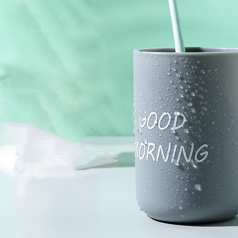 Simple Travel Nordic Good Morning Mouthwash Cup Creative Brushing Cup Plastikinis dantų šepetėlio puodelis Vonios kambario priedai