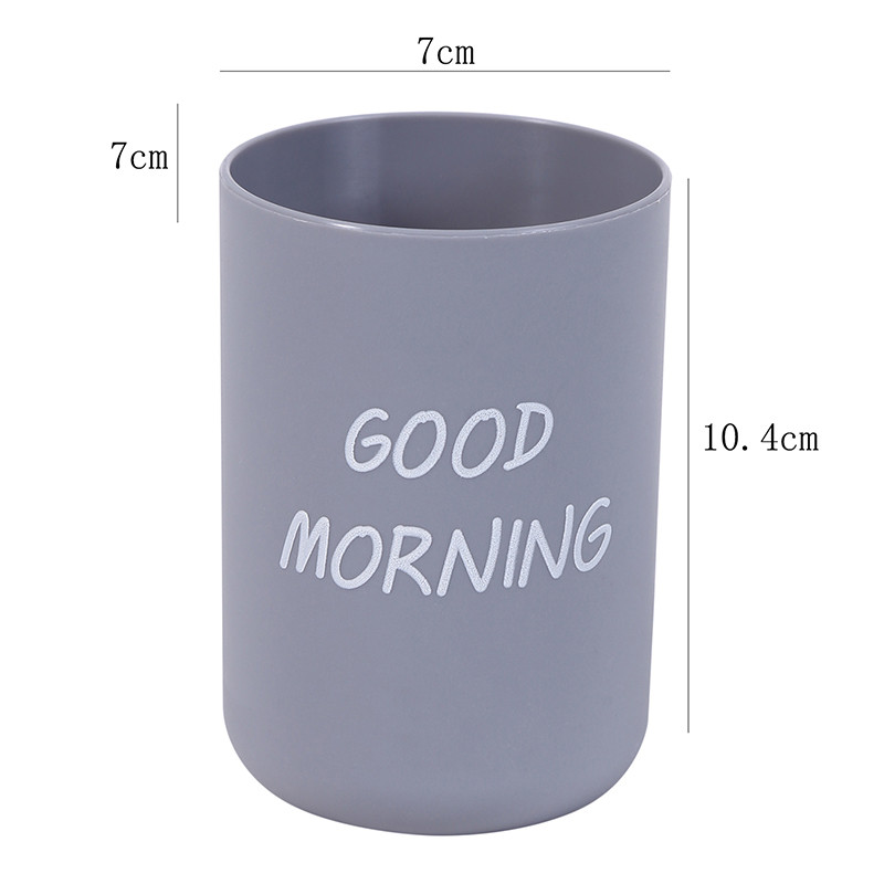Simple Travel Nordic Good Morning Mouthwash Cup Creative Brushing Cup Plastikinis dantų šepetėlio puodelis Vonios kambario priedai