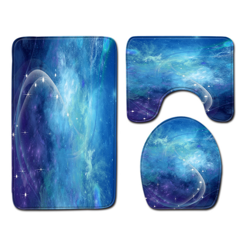 Tualetes paklājiņš vannas istabā Rainbow Print vannas paklājiņš tualetes sēdekļa spilvenam, ūdensnecaurlaidīgs, neslīdošs pēdu paklāja komplekts dušas paklāju komplekts