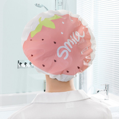 1 τεμ. Cartoon Fruit Shower Cap EVA EVA Waterproof Oil Fume Hat Thicken Cute Hair Cap for Women Προμήθειες σπα/μπάνιου Αξεσουάρ