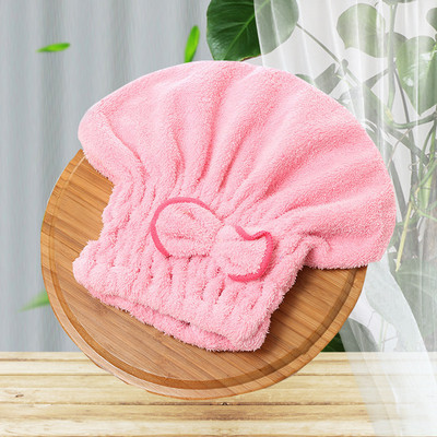 Dušimüts naistele Mikrofiibrist korallifliisist imav kiiresti kuivav müts Kodumajapidamises kasutatavad Bowknot Wrap käterätikuivatid Vannitoatarvikud