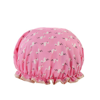 1PCS Двуслойна водоустойчива шапка за душ за възрастни жени Качулка с дълга коса Кухня Lampblack Hat Филм за коса Шапка за душ Безплатна доставка