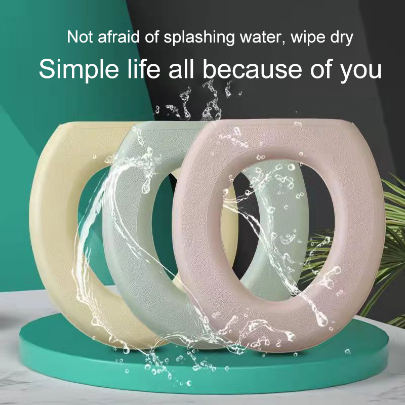 Plaunamas lipdukas putplasčio tualeto užvalkalas vandeniui atsparus tualeto sėdynė silikonas Four Seasons Minkštas vonios kambarys Closestool kilimėlis pagalvėlė O formos