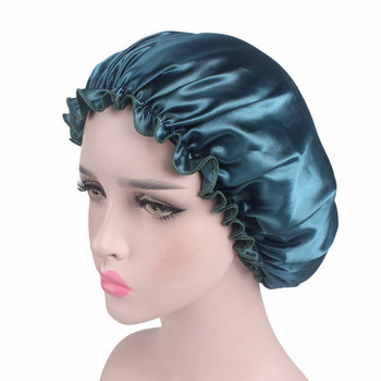 Дамска сатенена шапка с боне за коса Show Hat Cap Elastic Femme Lady Cap Hat For Bath Silk Head Cover Wide Elastic Band