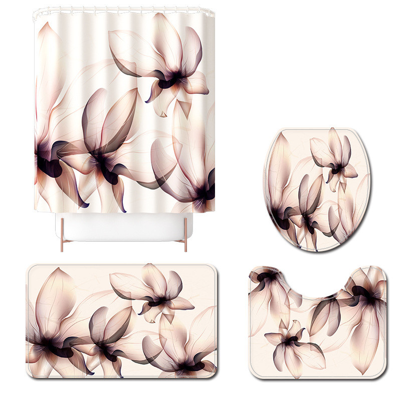 Traditsioonilises stiilis vannitoavaibakomplekt vannimatt ja dušikardina komplekt WC matt Vannitoa vaip Vannitoa kaunistus Imav matt