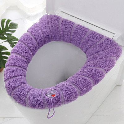 Tualeto sėdynės užvalkalas Namai Šildomas žiemai plaunamas tualeto sėdynės dangtis Vonios reikmenys Minkštas tualeto padėklo dėklas vandeniui atsparus vonios užvalkalas