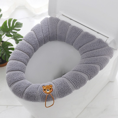 Tualeto sėdynės užvalkalas Namai Šildomas žiemai plaunamas tualeto sėdynės dangtis Vonios reikmenys Minkštas tualeto padėklo dėklas vandeniui atsparus vonios užvalkalas