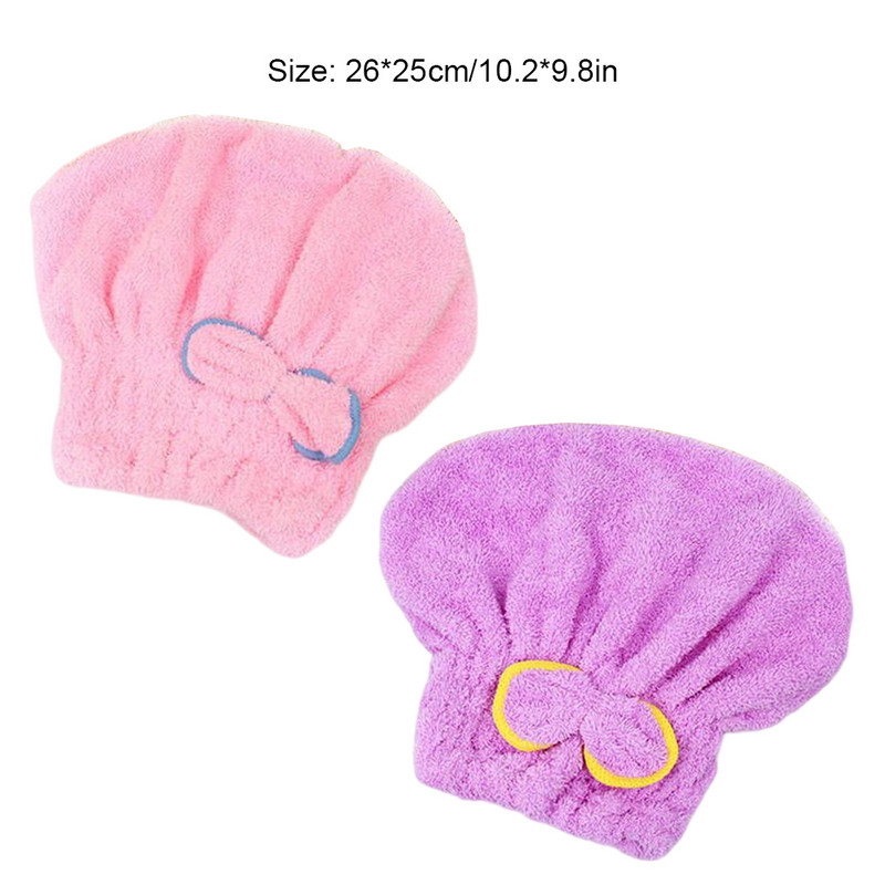 Naiste dušimüts vett imav paksu juuksemüts Bowknot SPA pehme mähisega käterätitarvik kodu vannitoa jaoks roosa