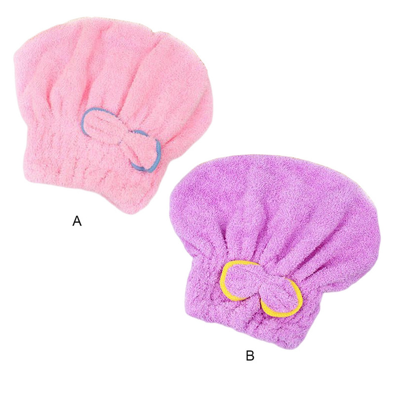 Naiste dušimüts vett imav paksu juuksemüts Bowknot SPA pehme mähisega käterätitarvik kodu vannitoa jaoks roosa