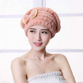 Spa Bow Ietīts dvielis Mikrošķiedras Ātrais matu žāvētājs Vannas vāciņš Vannas istabas aksesuāri Sieviešu dušas cepure matu cepure