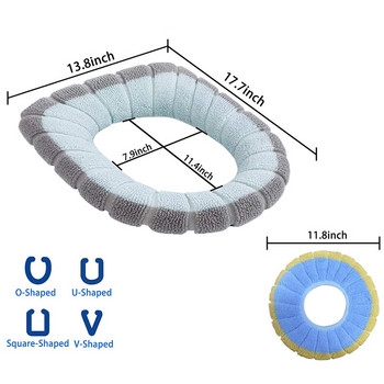 Универсална калъфка за тоалетна седалка Дебела плюшена мека подложка Зимна топла тоалетна подложка с дръжка Миеща се възглавница за плетене Консумативи за баня