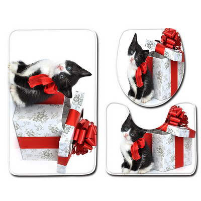 Ziemassvētku paklājs vannas istabai dušas istabas vannas paklājs Ziemassvētku durvju paklājs Toliet paklāja paklājs, neslīdošs, absorbējošs kāju paklājs vannas paklājs